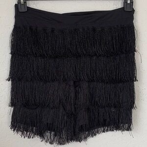 Champions Elegant Black Fringe Skirt-Shorts Size XL